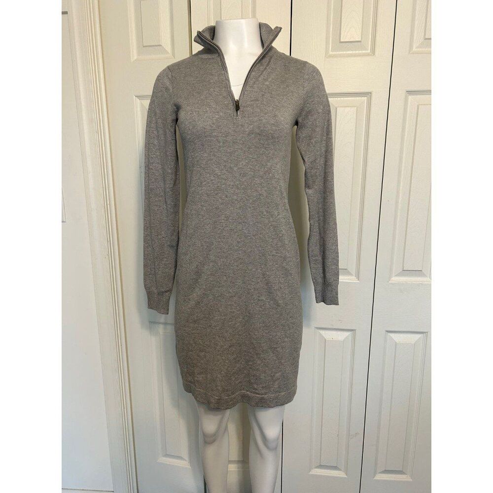 Tommy Bahama Quarter Zip Gray Sweater Dress size XS